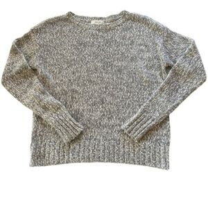 ARITZIA TALULA MARBLED KNIT GREY AND WHITE CREWNECK SWEATER SIZE XS